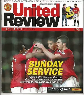 Football Programme Plus Teamsheet>MAN UTD V EVERTON Feb 2013 • £1.50